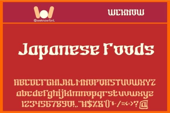 Japanese Foods: A Stylish Display Font for Modern Projects