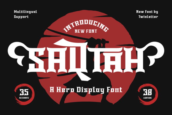 Saqtah: The Bold Display Font for Heroic Designs